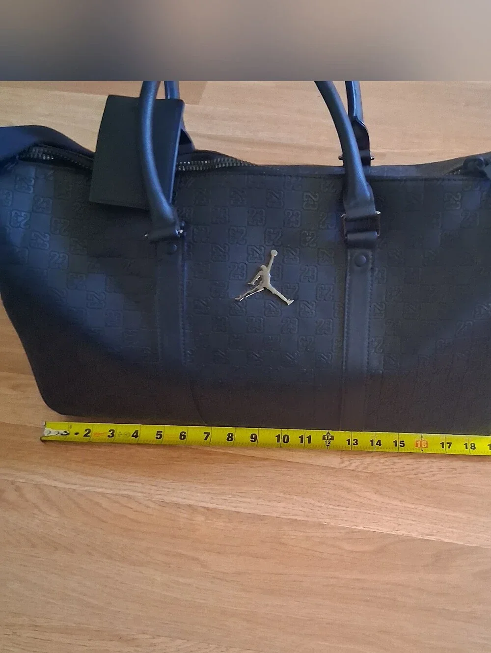 Jordan Black Embossed Travel Duffel with Signature Jumpman